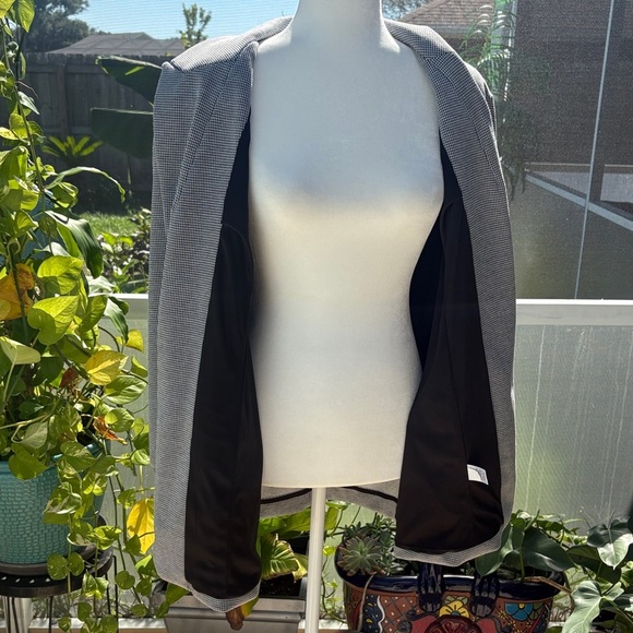 Nine West Women's Gray Houndstooth Blazer Coat - Picture 4 of 8